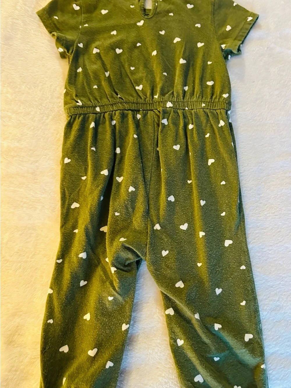 Old Navy Olive Green Heart Print Romper